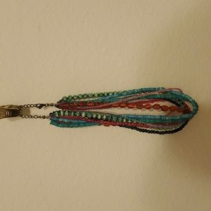 Multi strand beaded necklace